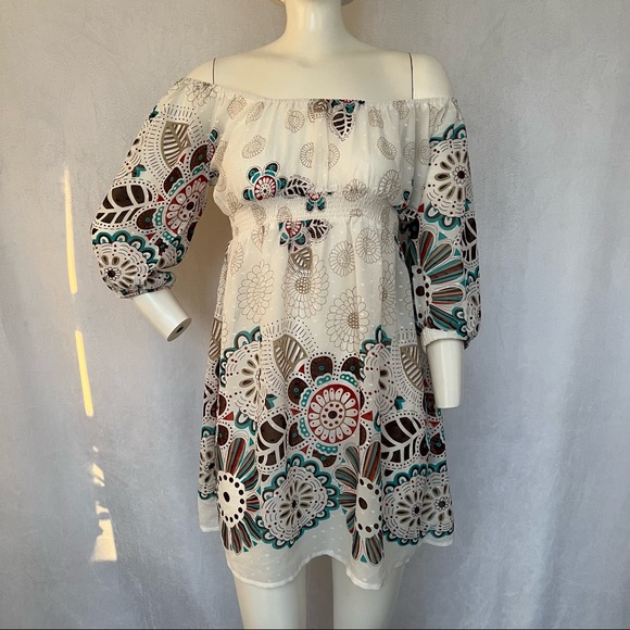 Lucca Couture Dresses & Skirts - Sheer Off The Shoulder Babydoll Dress